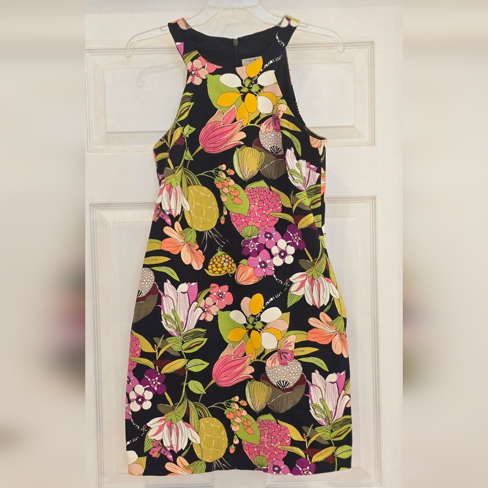 Trina Turk Black Multicolor Floral Mini Dress